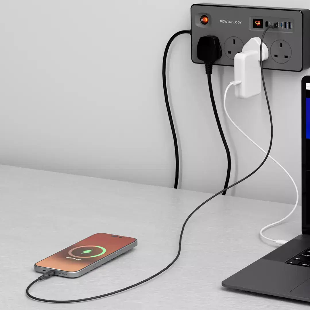 Powerology 4Ac | 2990W Power Strip Pd 20W Black