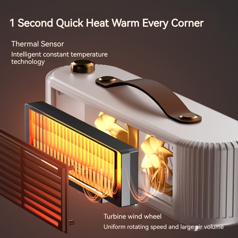 Portable Smart Heater with Dual Modes, Low Noise, and Overheat Protection - GREEN