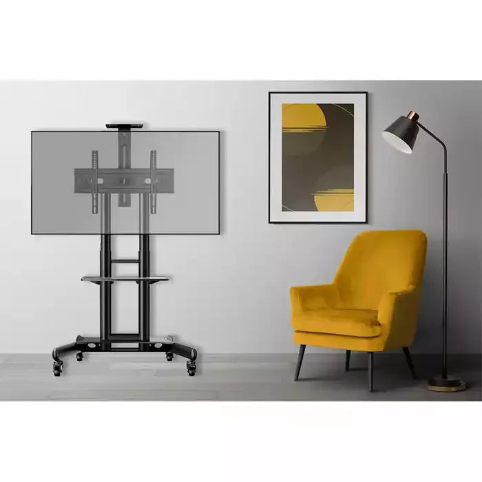GAMVITY Trolley with Wheels, Adjustable Height Mobile TV Mount Stand (32-70 Inch)