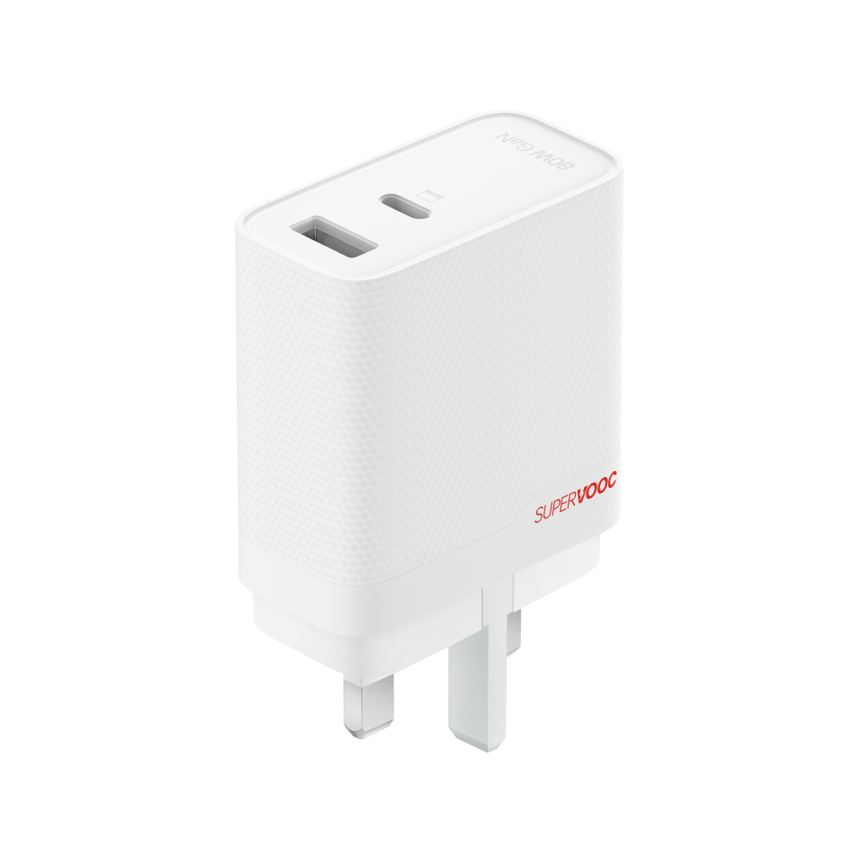محول الطاقة ONEPLUS SUPERVOOC 80W بمنافذ مزدوجة (المملكة المتحدة) 