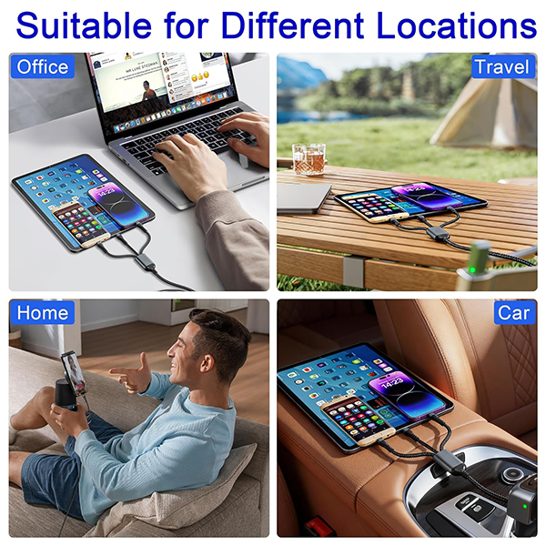 iEngage Usb-C 3-In-1 Fast Charging Cable 100W(Usb-C /Lightning /Micro)