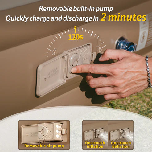 Naturehike (Chenjing) Built-In Pump Inflatable Mattress - Brown Single (200*100*25)