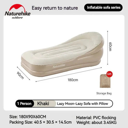 Naturehike Lazy Sofa With Pillow - Summer Sand Single (180*90*60)