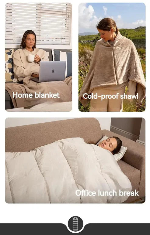 Naturehike RiXuan Envelope Hooded (USB-Heating) Cotton Sleeping Bag - Brown BE400 Right Zipper (220*80)