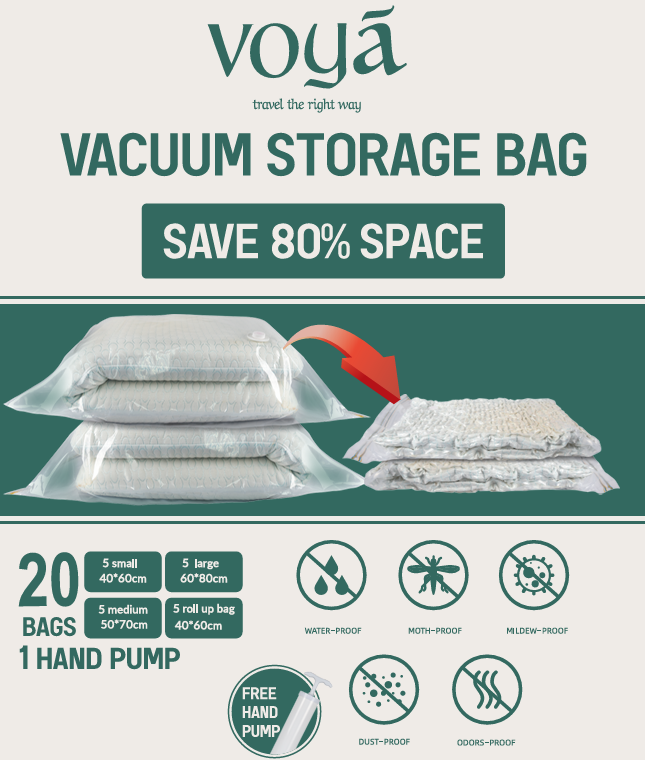 Voya Vacuum Compression Storage Bags 20pcs Set with hand pump