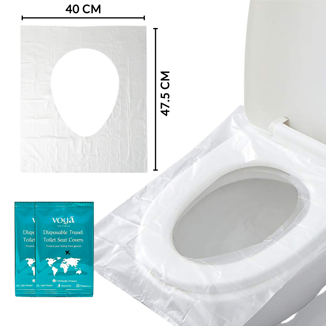 Voya Portable Toilet Seat Covers 50 Pieces wrapped individually