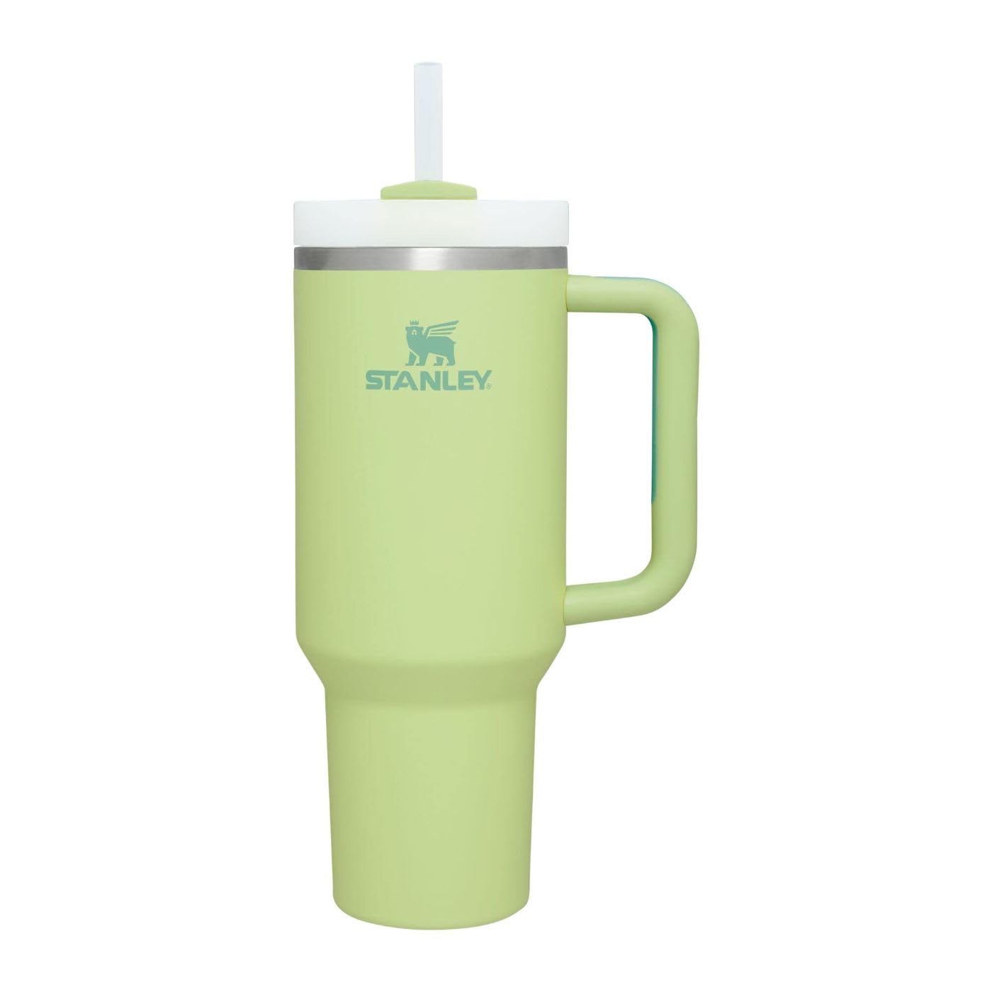 Stanley Quencher Tumbler 40 Oz Florescent Green-Frost Lid-(Global Variant)