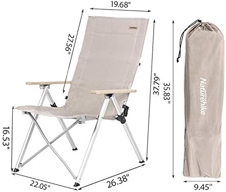 Naturehike TY03 Tall Recliner Lying Chair - Khaki