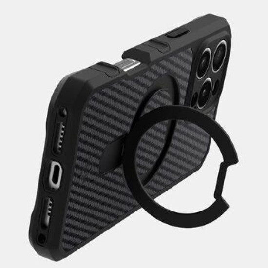 Itskins Force Carbon Series Case W/Magsafe & Stand For Iph 16Pm-Bk-4894465461959
