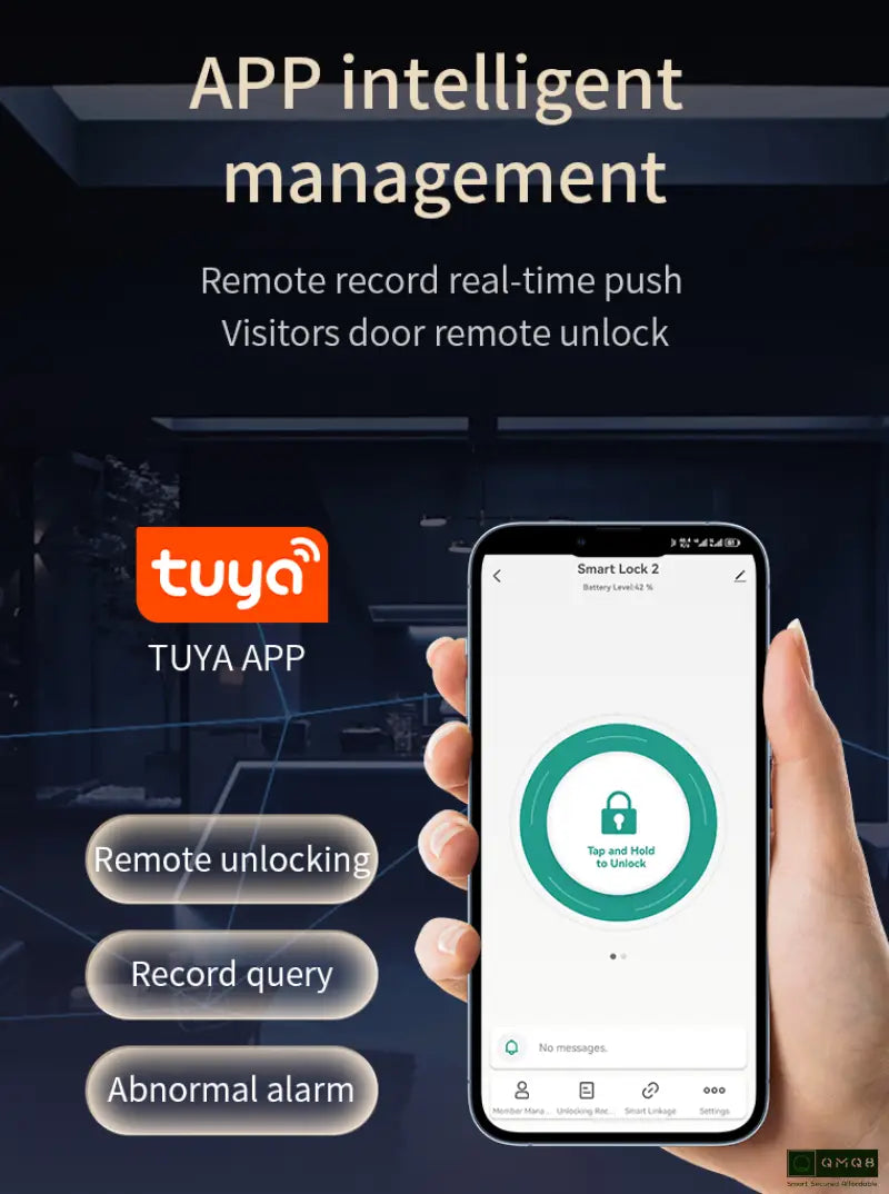 Tuya Smart Wi-Fi Door Lock with Camera for Wooden Doors | Fingerprint, App, Password, Card & Key (BLACK)