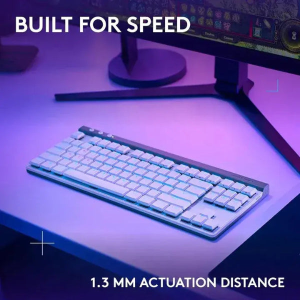 Logitech G515 TKL LIGHTSPEED Low-Profile Wireless Gaming Keyboard Tactile Switch - White (US Layout)