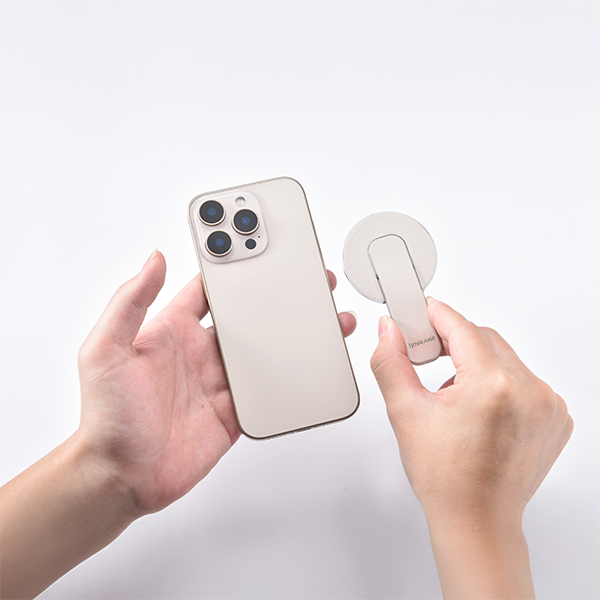 iEngage Magsafe Finger Grip With Hinge Stand (White)