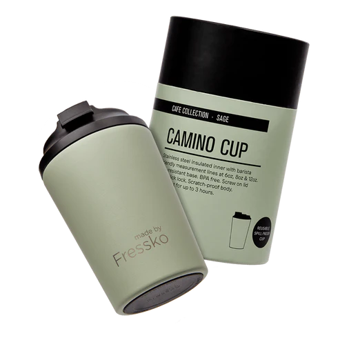 Fressko Camino 340ml / 12oz Cup - Stainless Steel - Sage