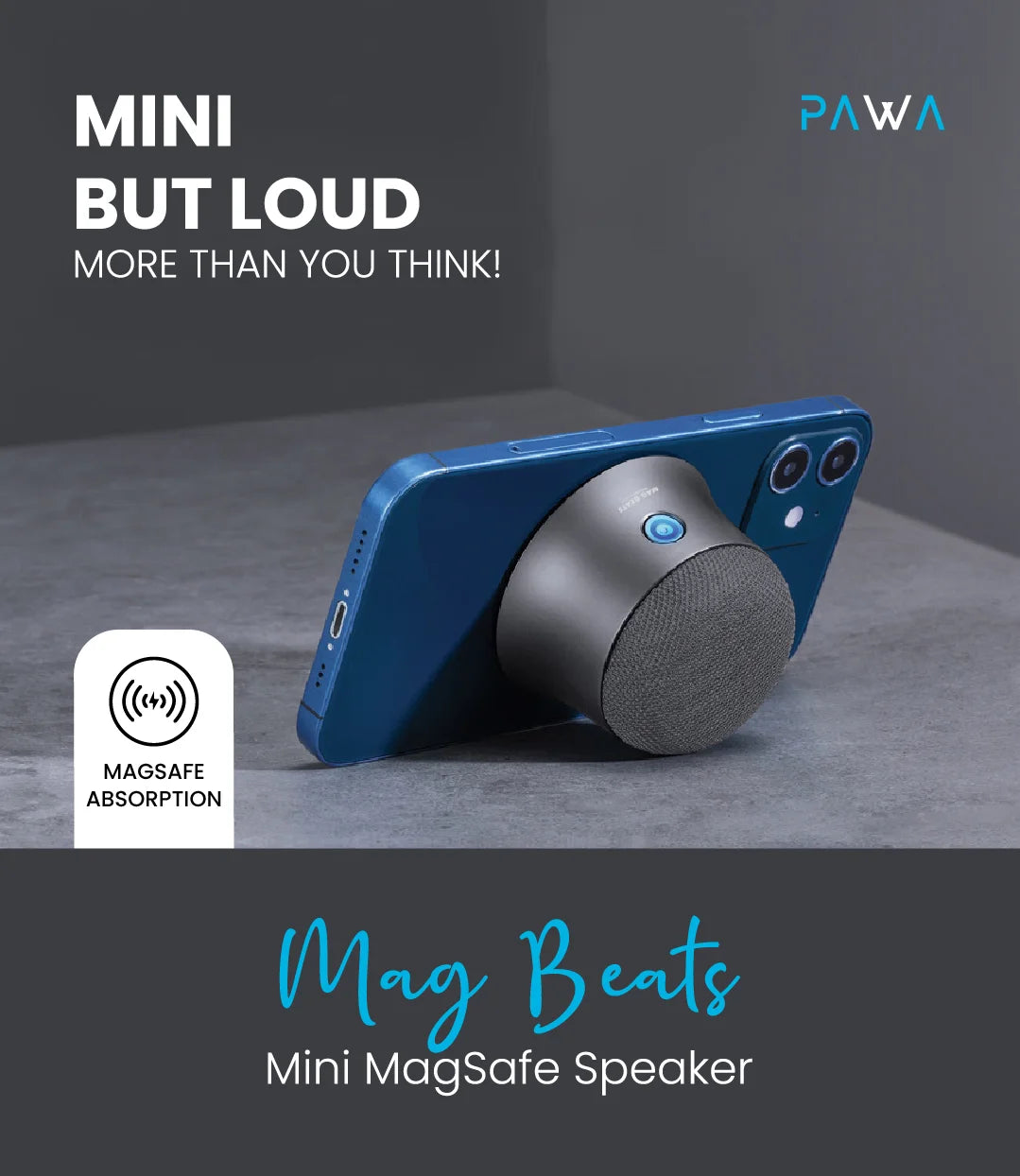 Pawa Magbeats Mini Magsafe Speaker - Black