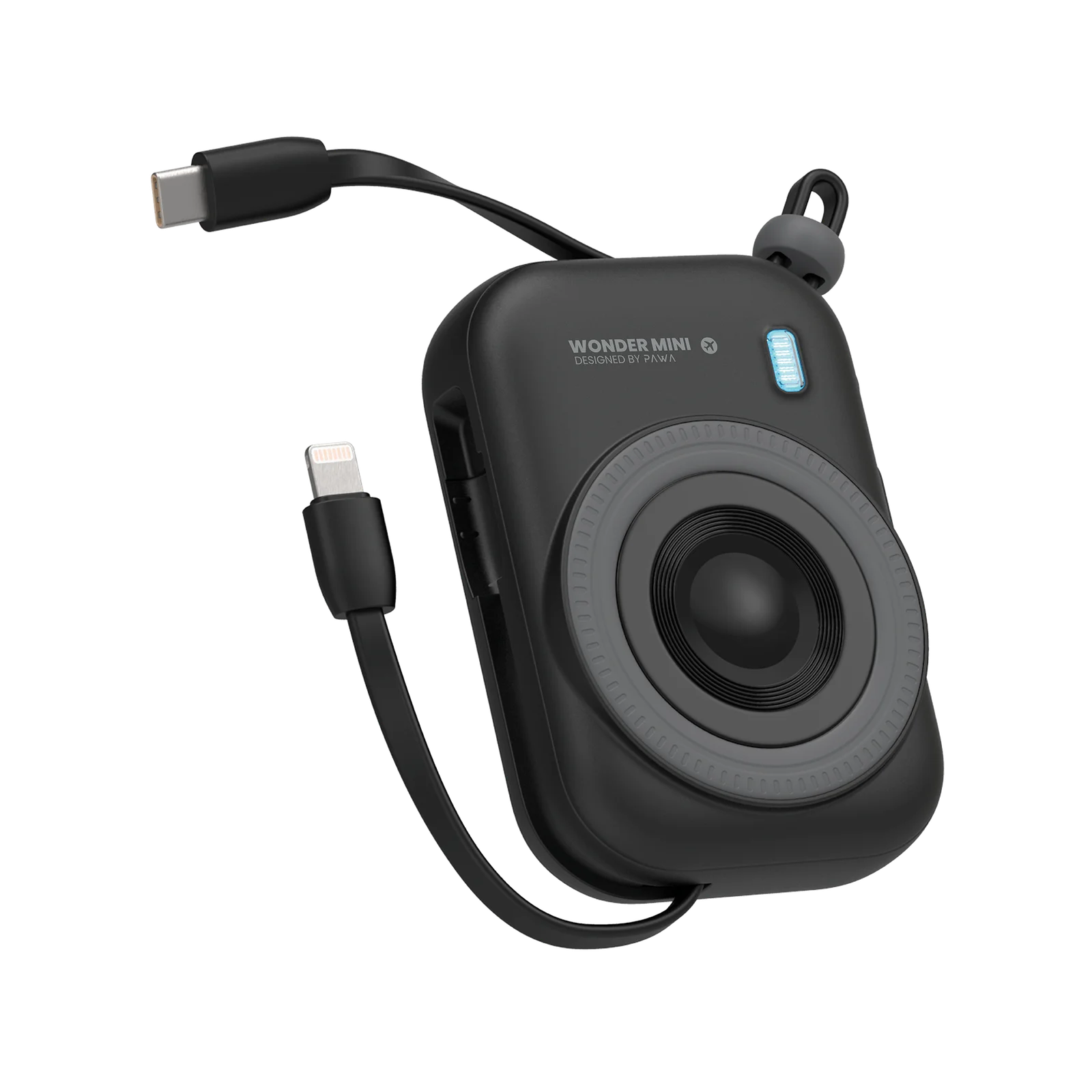 Pawa WonderMini Magsafe Powerbank 22.5W-Built-in Charging USB- Lightning- Black