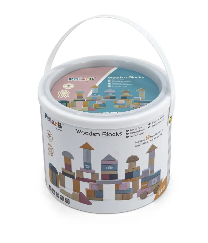 Viga Wooden Blocks – 60pcs