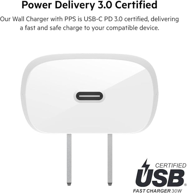 Belkin 30W Usb-C Cube Wall Chrg W 1M Pvc C-C Cbl (745883904112)