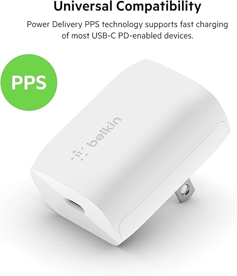 Belkin 20W Usb-C Cube Wall Charger 1M C-C Cbl Wht