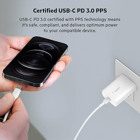 Belkin 25W Usbc Pd Wall Charger With Pps Wht