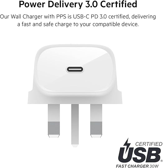 Belkin Pd 30W Pps Usb-C Wall Charger  White
