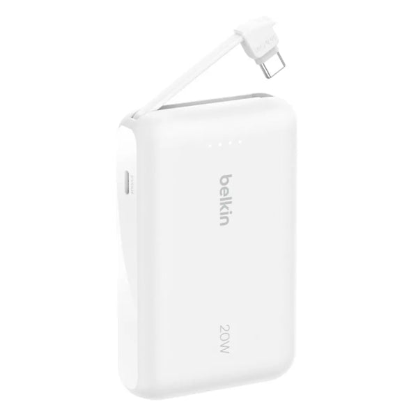Belkin Boostcharge Pb 10K Pd20W W/Usb-C Integrated Cable White