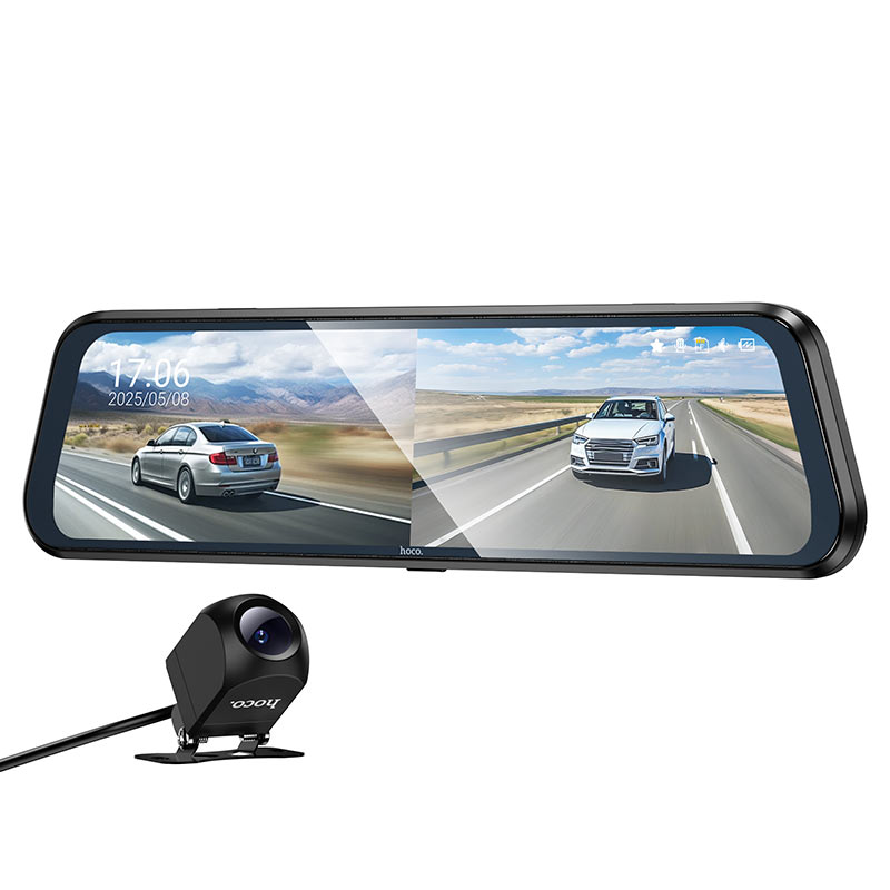 Hoco DV16 Dual Channel Mirror Dash Cam