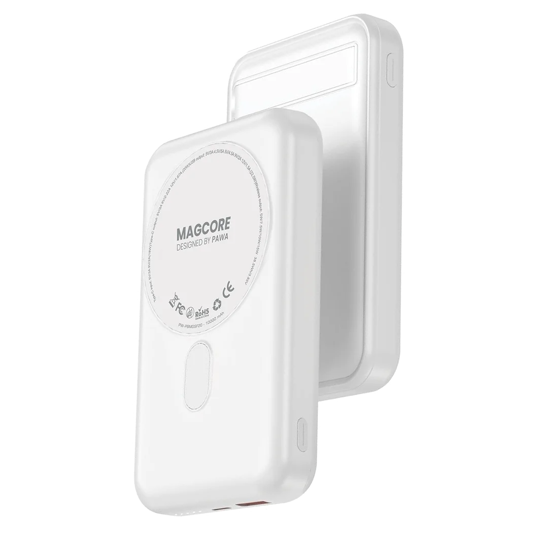 Pawa Magcore Magsafe PD22.5W Powerbank with Built in stand - White