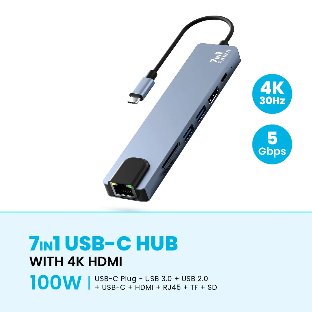 Pawa 7In1 USB-C Hub With 4K HDMI