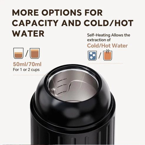 iCafilas 2-in-1 Portable Espresso Maker with Heating - Black