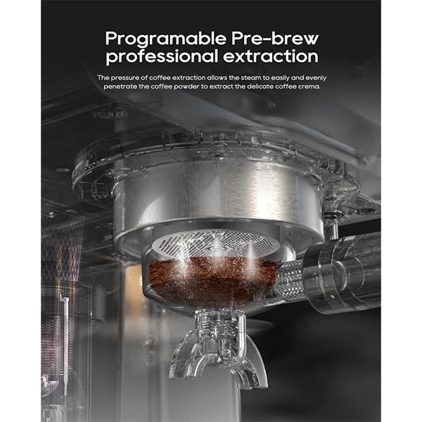 HiBREW Semi Automatic Espresso Coffee Machine Temperature Adjustable H10A - Silver