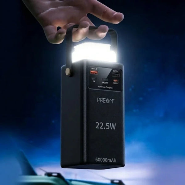 Preom 60000Mah Power Bank With Light And 4 Built-In Cables (7393196810210)