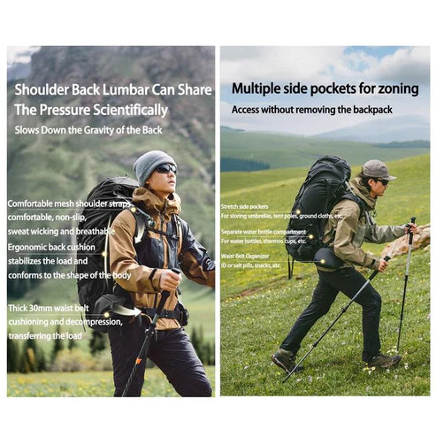 Naturehike Helium Waterproof Hiking Bag - Black L (70L)