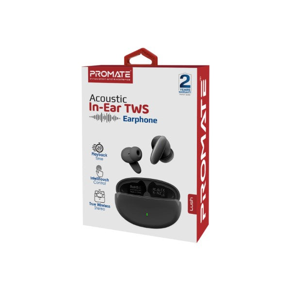 Promate Acoustic TWS Earphone - Black - TJR35HB