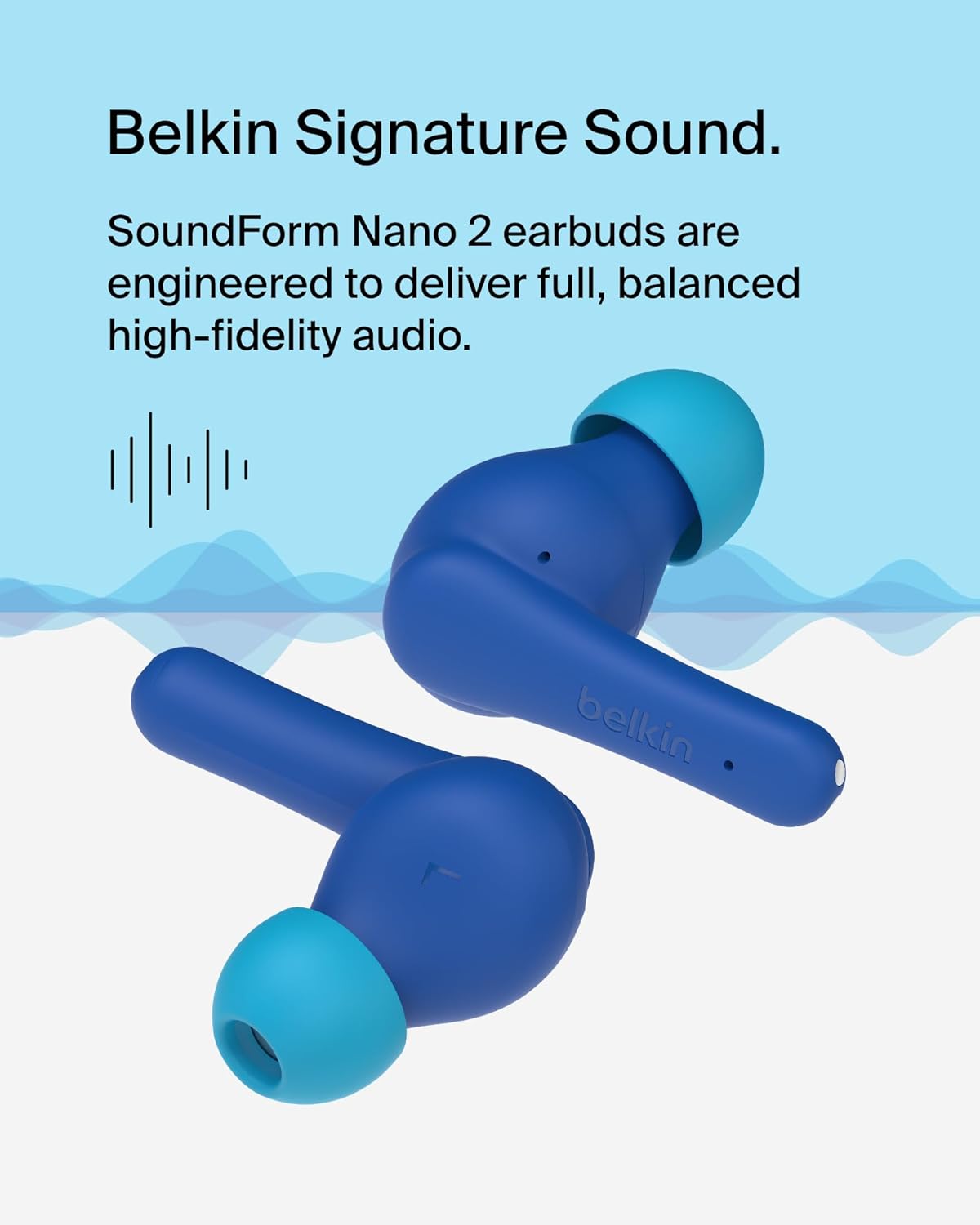 Belkin Soundform Nano-True Wireless Earbuds For Kids Blue