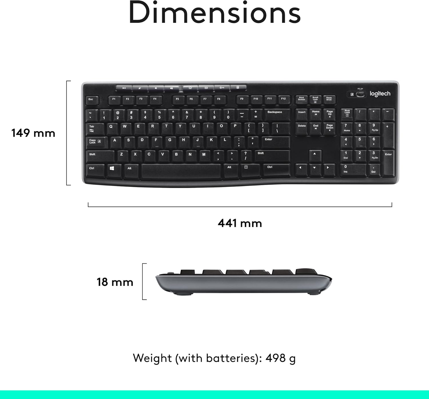 Logitech Mk270 - 2.40Ghz / Up To 10M / Wi-Fi / Arb/Eng - Keyboard & Mouse Combo