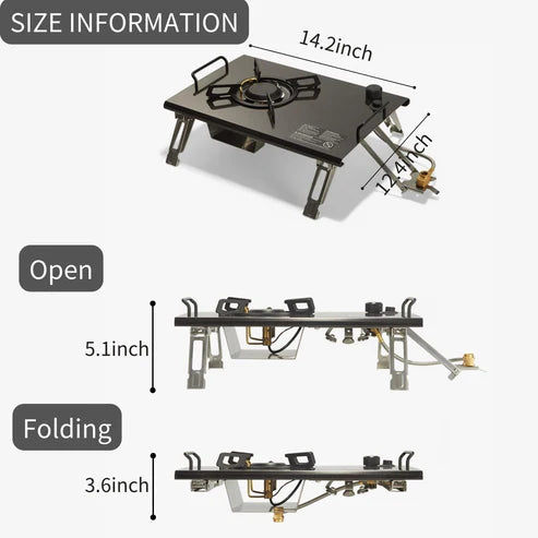 Naturehike G01 Tabletop Folding Single Head Gas Furnace - Black