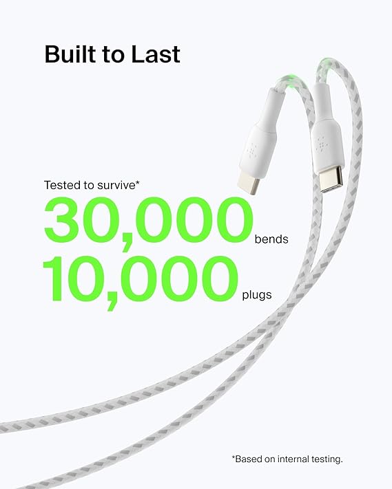 Belkin Premium Braided C-Usb A Cable 1M White(Cab002Bt1Mwh)