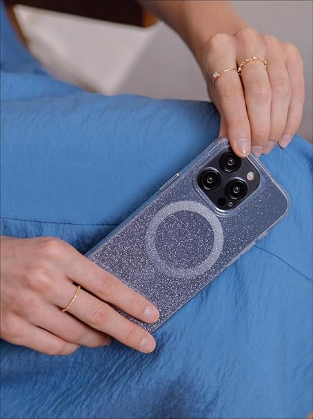 Uniq Coehl iPhone 15 Pro Magnetic Charging Case Lumi-Sparkling Silver