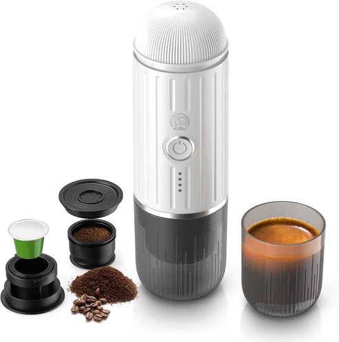 iCafilas 2-in-1 Portable Espresso Maker with Heating - White