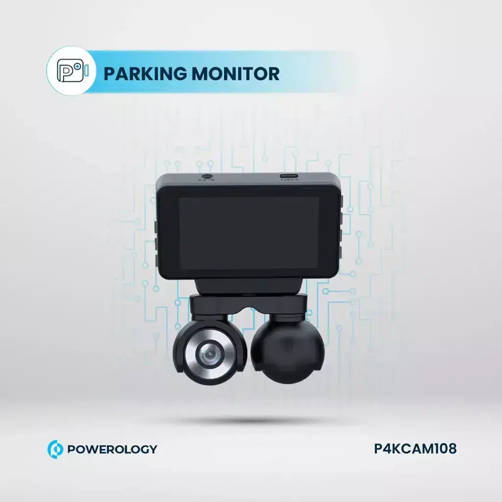 Powerology Dual Lens Dash Camera Black