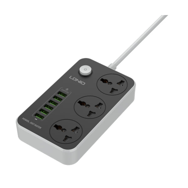 LDNIO SC3604 Extension Sockets - 3 Way / 2 Meters / 6x USB Ports
