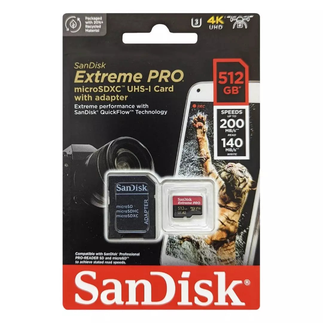 Sandisk Extreme Pro Microsd Uhs I Card 512Gb For 4K Video On Smartphones