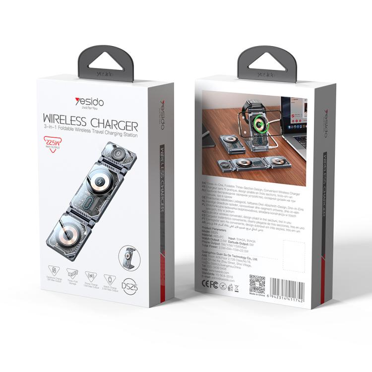 Yesido Ds25 22.5W 3In1 Foldable Travel Wireless Charger