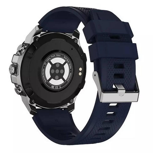 Swiss Military Dom 5 Smart Watch Silver Frame Blue Silicon Strap