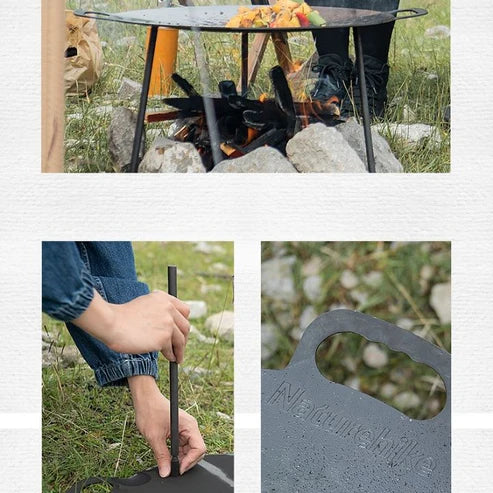 Naturehike Black iron 40CM flat-bottomed baking pan - Black