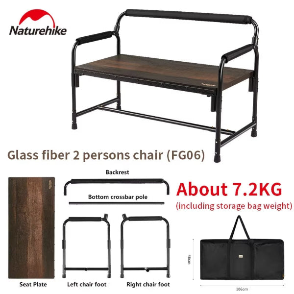 Naturehike Fiberglass Double Chair (Fg06) - Black