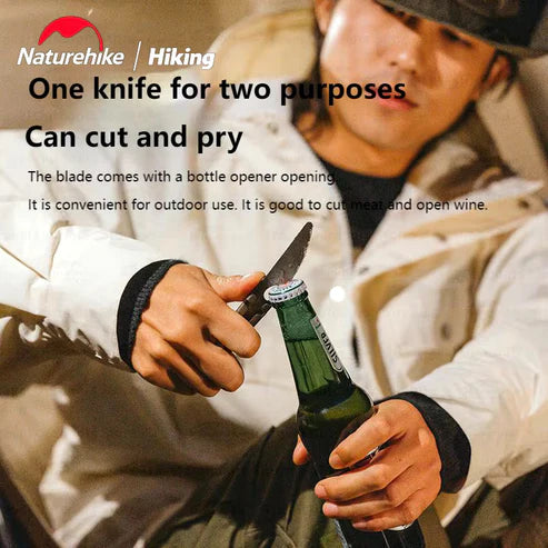 مجموعة أدوات مائدة NatureHike Titanium - (شوكة ، ملعقة ، سكين وفتحة الزجاجة)