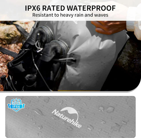 Naturehike Far Mountain Lightweight Shoulder Waterproof Bag - Graphite Black (25L) (without shoes)