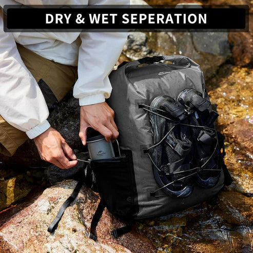 Naturehike Far Mountain Lightweight Shoulder Waterproof Bag - Graphite Black (25L) (without shoes)