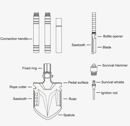 Naturehike Multifunctional Outdoor Shovel - Silver
